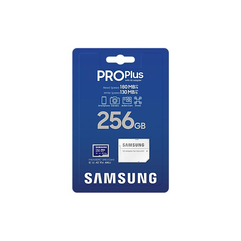Tarjeta Memoria Samsung PRO Plus 2023 256GB Azul + Adaptador SD