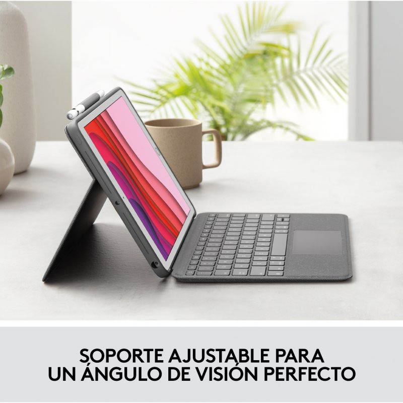 Funda Logitech Combo Touch Con Teclado Retroiluminado Para iPad Grafito