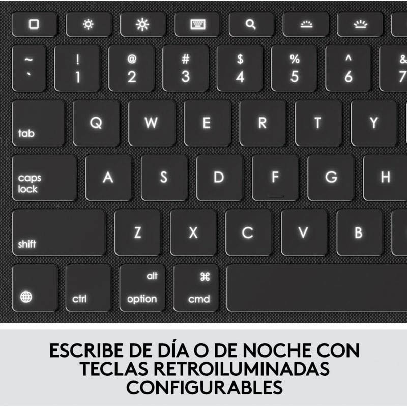 Funda Logitech Combo Touch Con Teclado Retroiluminado Para iPad Grafito