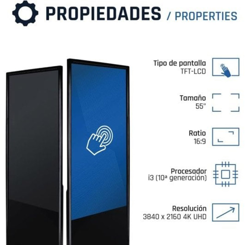 Pantalla Digital iggual ORCHID IGG318799 55 pulgadas LED UHD 4K Tótem Táctil