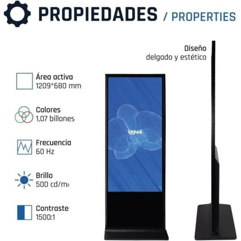 Pantalla Digital iggual ORCHID IGG318799 55 pulgadas LED UHD 4K Tótem Táctil