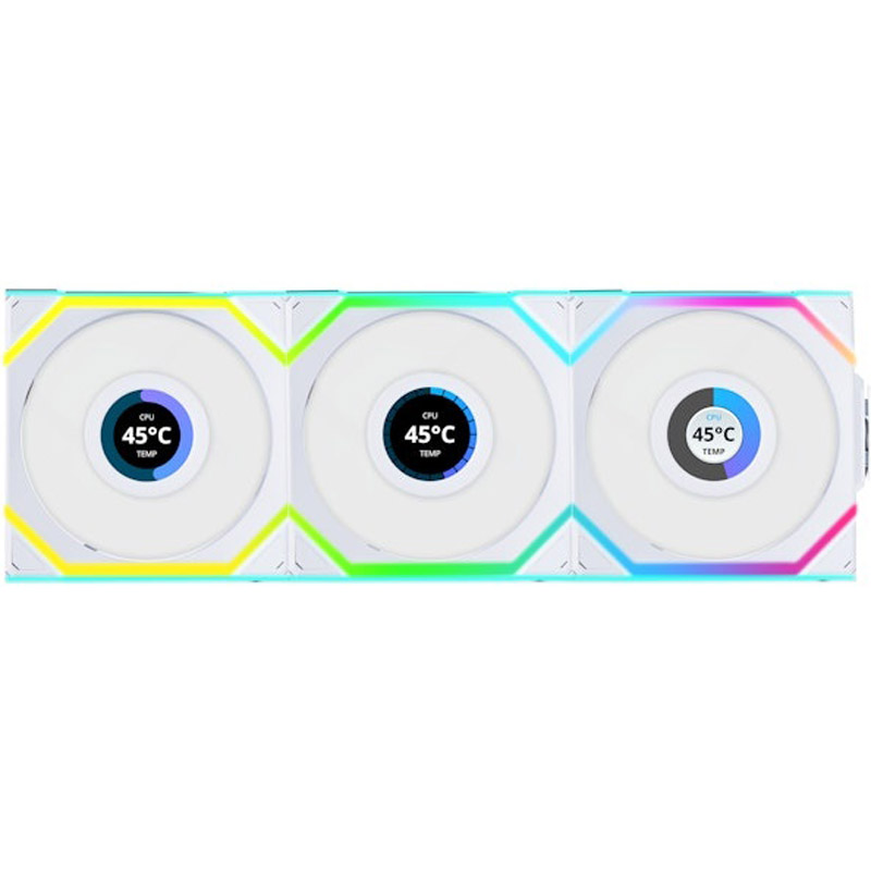 Ventilador Lian Li Uni Fan SL LCD ARGB 120mm Triple Pack Wireless Blanco