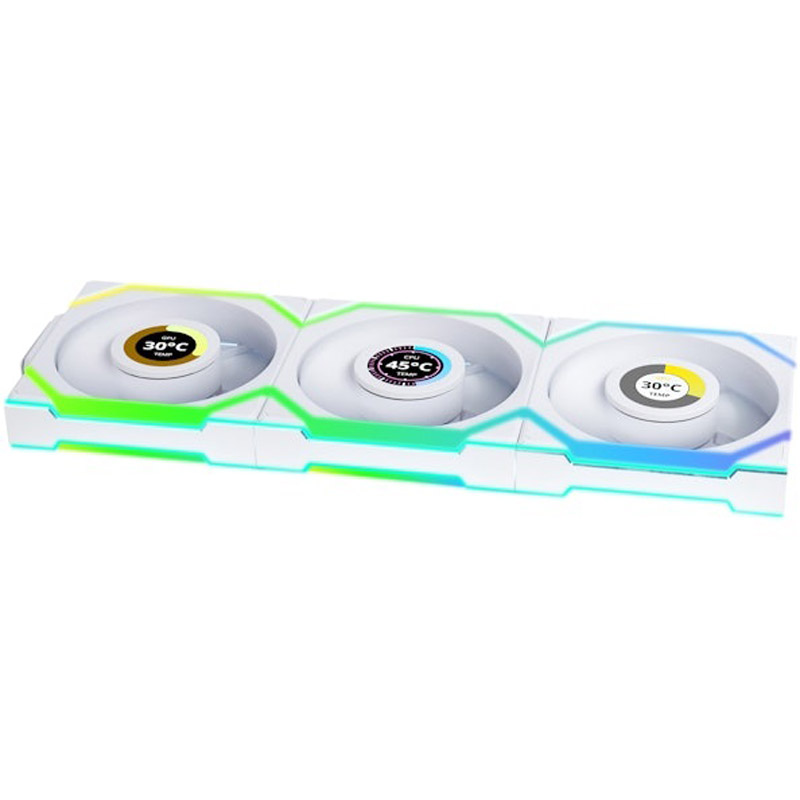 Ventilador Lian Li Uni Fan SL LCD ARGB 120mm Triple Pack Wireless Blanco