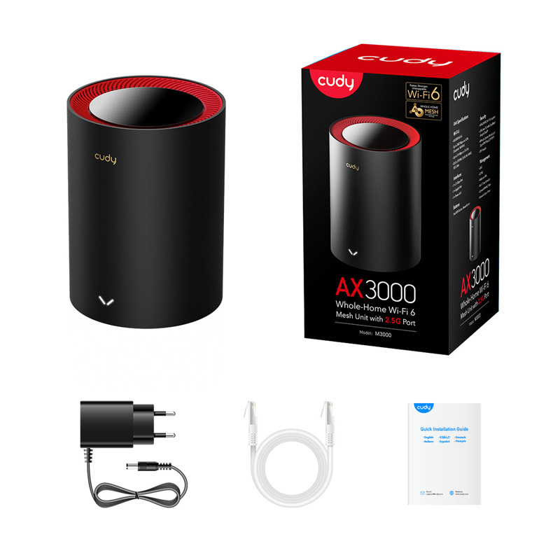 Repetidor Cudy M3000 Mesh 2.5G Wi-Fi 6 Negro