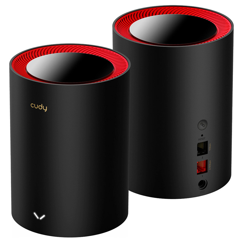 Repetidor Cudy M3000 Mesh 2.5G Wi-Fi 6 Doble Pack Negro