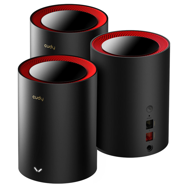 Repetidor Cudy M3000 Mesh 2.5G Wi-Fi 6 Triple Pack Negro