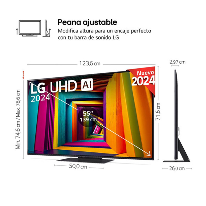 TV/Televisión LG AI 55UT91006LA 55 pulgadas Smart TV LED UHD 4K 60Hz HDMI 2.1 HDR