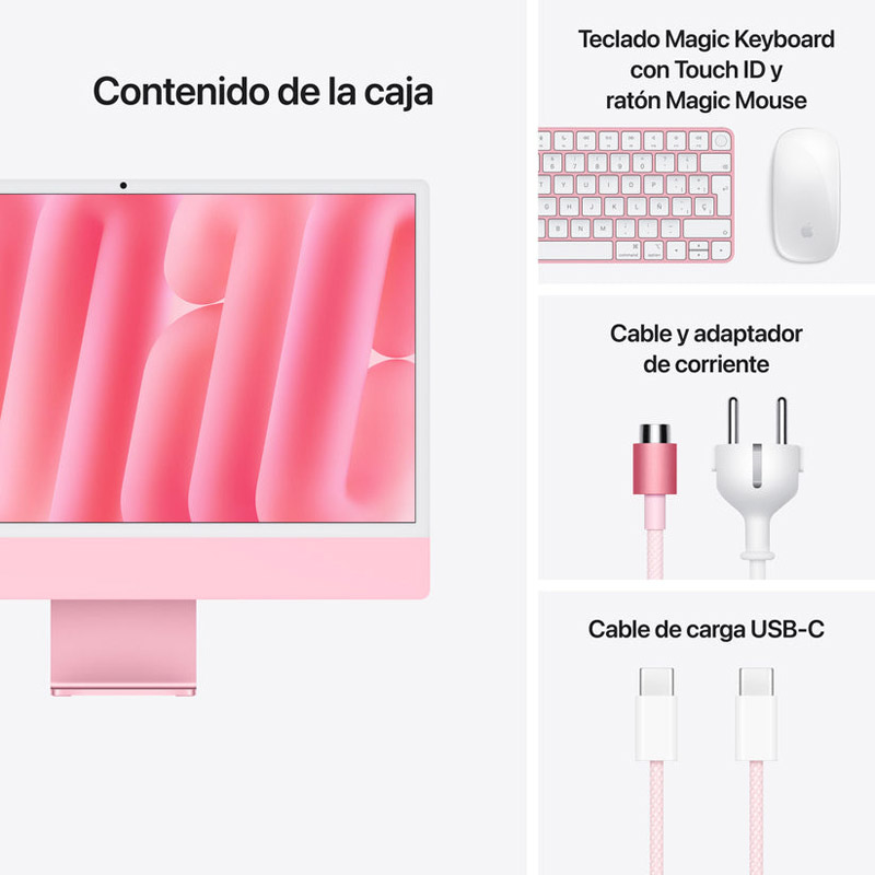 PC Todo En Uno Apple iMac M4 16GB 512GB 24 pulgadas macOS Rosa