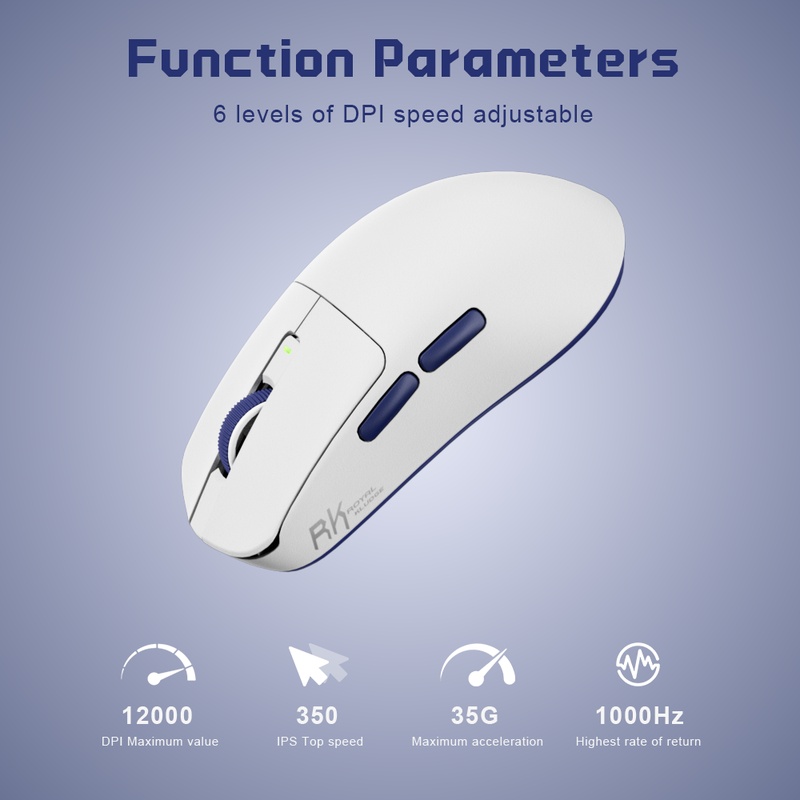 Ratón Royal Kludge RKM30 12000 Dpi 41g Wireless White Blue