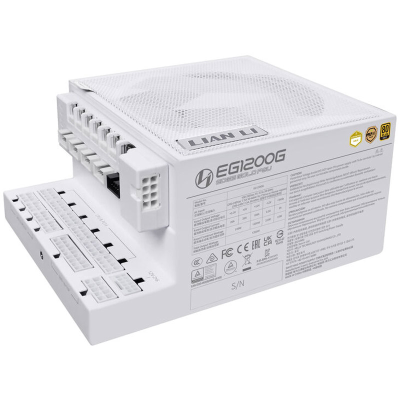 Fuente/PSU Lian Li Edge EG1200G 80 Plus Gold 1200W ATX 3.1 PCIE 5.1 Modular Blanco