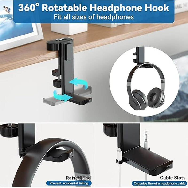 Soporte Auriculares KDD Giratorio 2 En 1