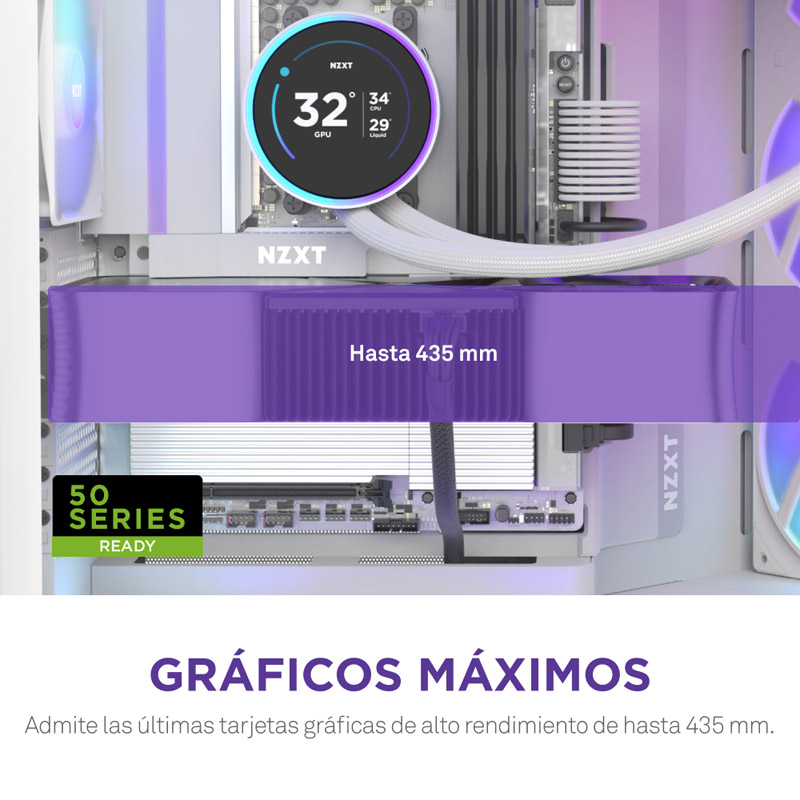 Caja/Torre NZXT H9 Flow RGB (2025) Blanco