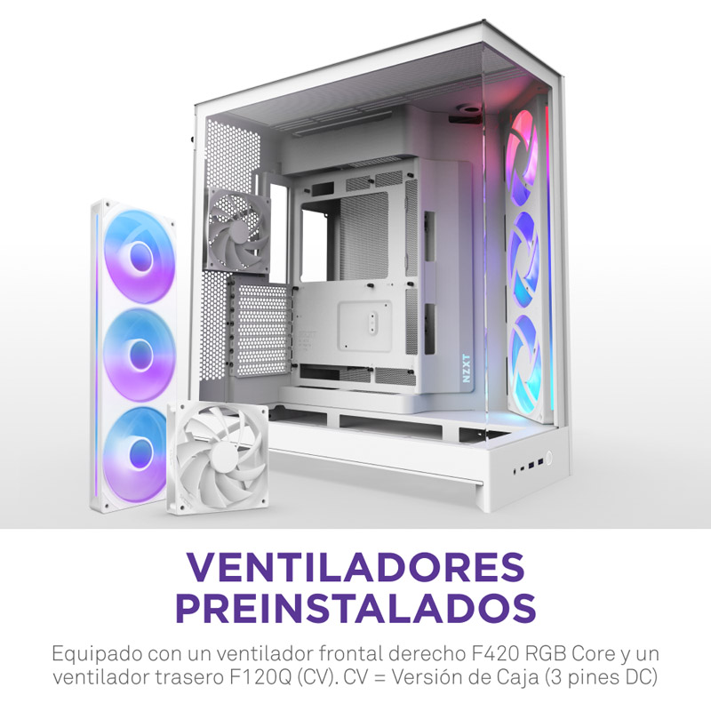 Caja/Torre NZXT H9 Flow RGB (2025) Blanco