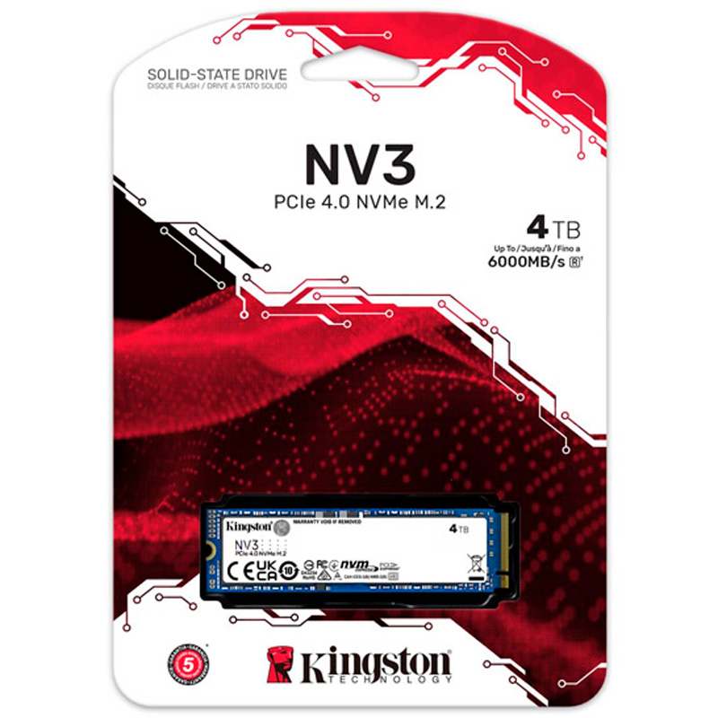 Disco Duro M.2 Kingston NV3 4TB PCIe Gen4 x4 NVMe SSD