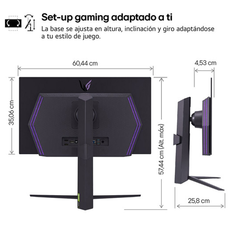 Monitor LG UltraGear 27GS95QX-B 27 pulgadas QHD 2K OLED 240Hz 0.03ms HDR FreeSync/G-Sync