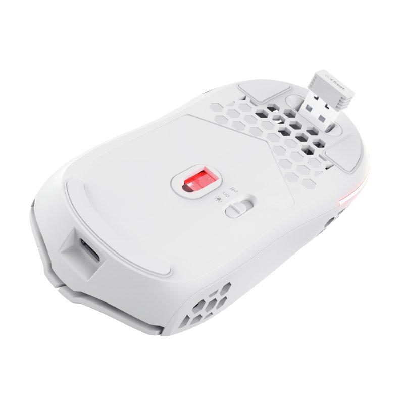 Ratón Trust Inalámbrico 4800 DPI RGB Ultraligero 6 Botones Blanco