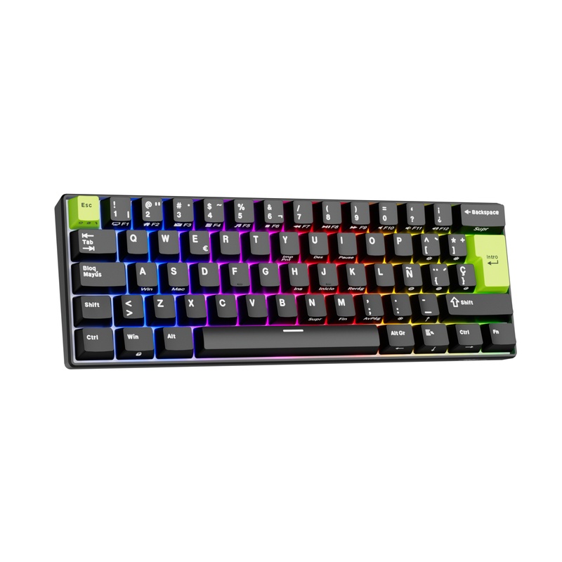 Teclado Royal Kludge RKC61 Hall Effect Magnetic Switch Mint Negro