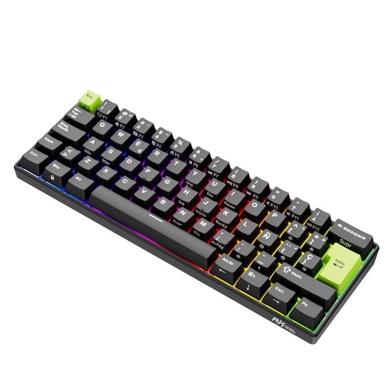 Teclado Royal Kludge RKC61 Hall Effect Magnetic Switch Mint Negro