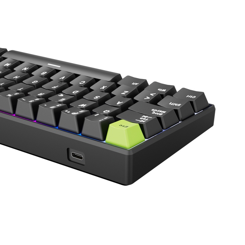 Teclado Royal Kludge RKC61 Hall Effect Magnetic Switch Mint Negro