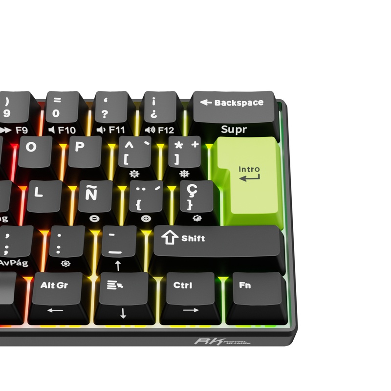Teclado Royal Kludge RKC61 Hall Effect Magnetic Switch Mint Negro