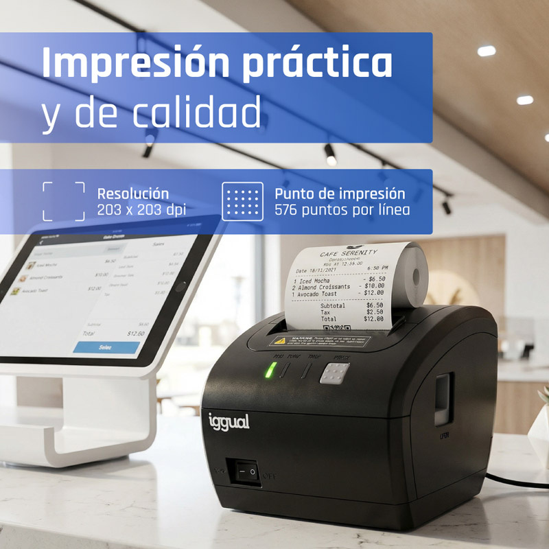 Impresora Térmica Iggual TP Easy 80 Negro