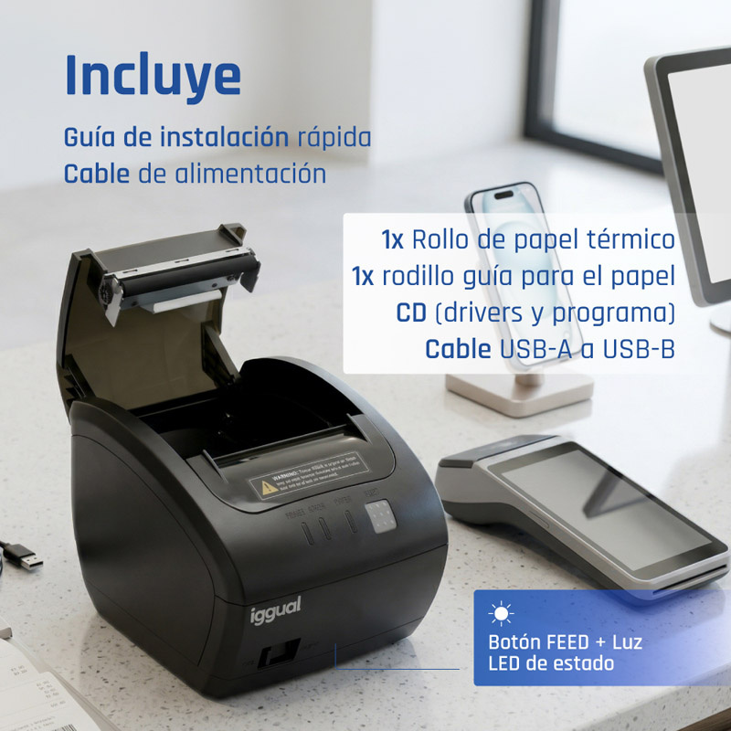 Impresora Térmica Iggual TP Easy 80 Negro