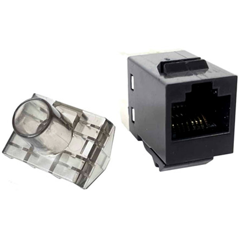 Conector RJ45 Phasak Keystone Dual UTP SD 3018 Cat.6 UTP Negro