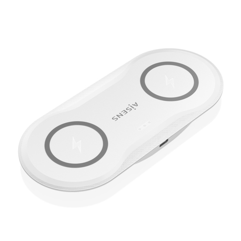 Cargador Aisens Inalámbrico USB-C 2 en 1 Blanco
