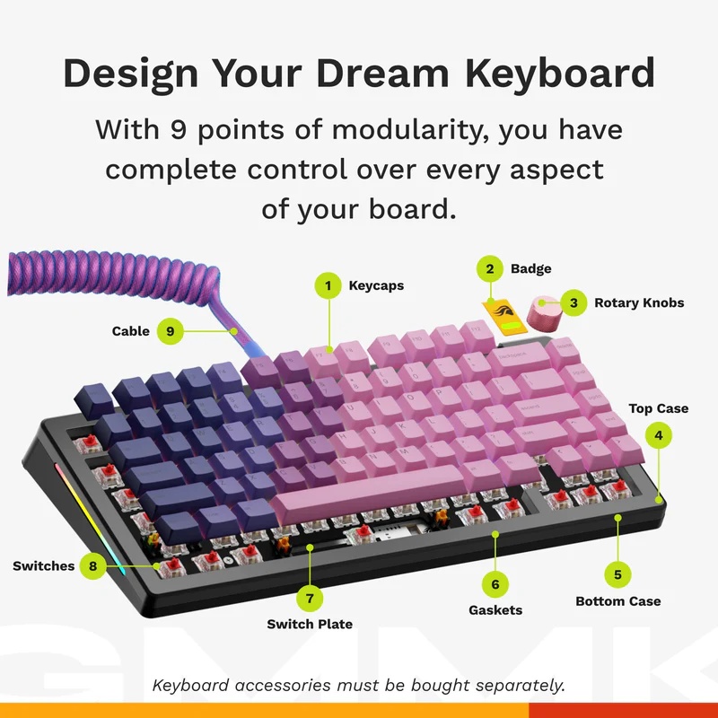 Teclado Glorious GMMK 3 Pro 75 % Custom Gaming ANSI