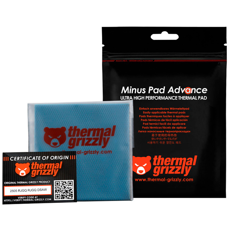 Almohadilla Térmica Thermal Grizzly Minus Pad Advance 100 x 100 x 1,5 mm 2u