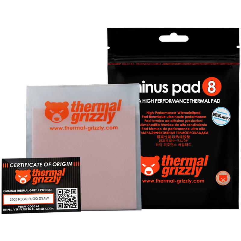 Almohadilla Térmica Thermal Grizzly Minus Pad 8 100 x 100 x 1,0 mm 2u
