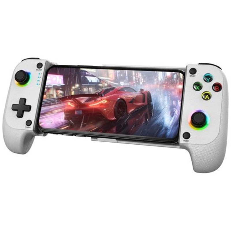 Gamepad Mars Gaming MGPX Bluetooth 2 En 1 RGB Neon Blanco
