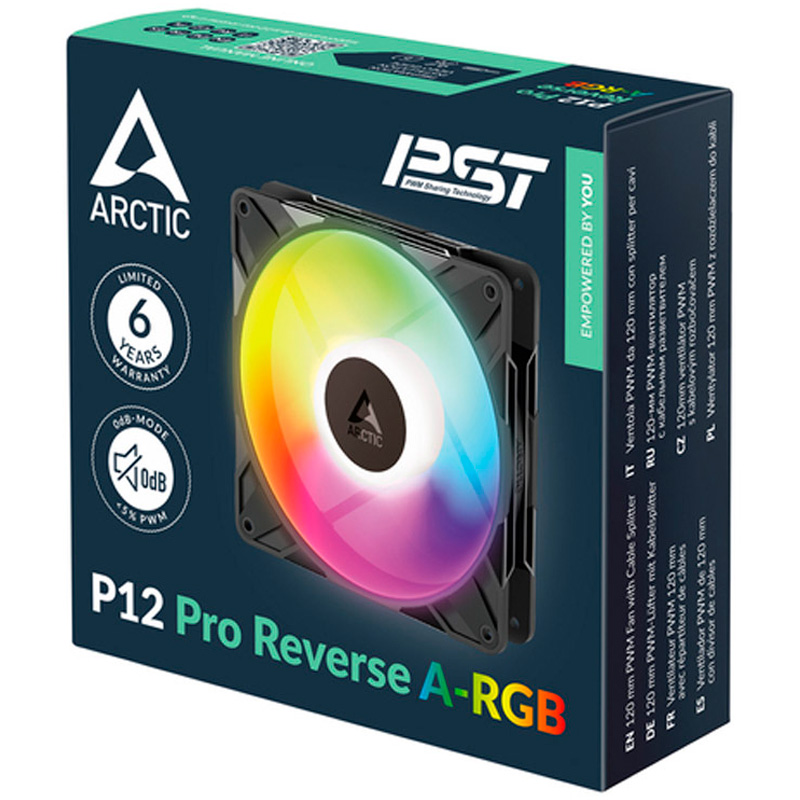 Ventilador Arctic P12 Pro Reverse ARGB 120mm Negro