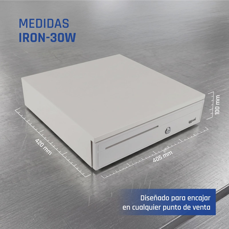 Cajón Portamonedas iggual IRON-30W 42cm Blanco