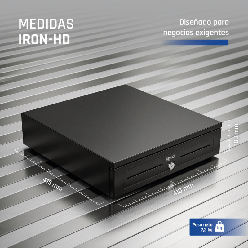 Cajón Portamonedas Iggual IRON-HD 41cm Negro