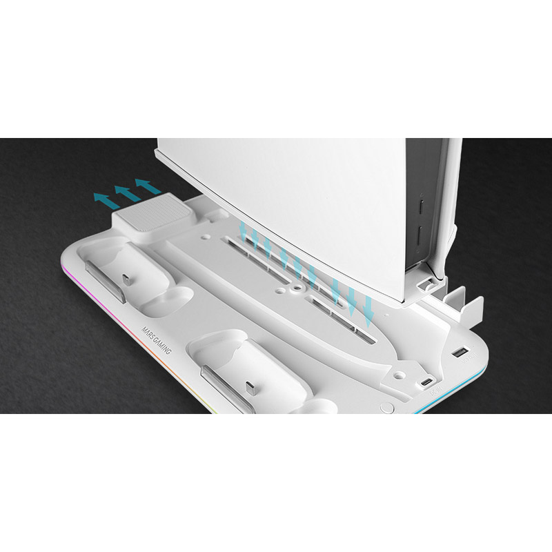 Soporte Mars Gaming MPS5-B2 Multifunción RGB Para PS5 Blanco