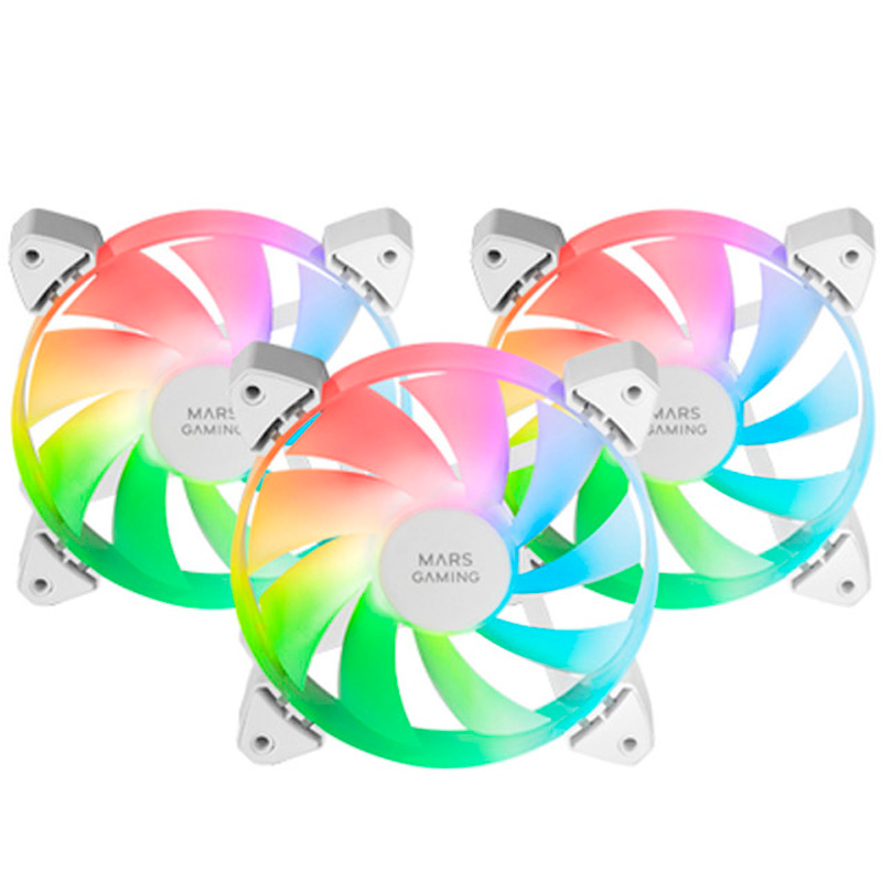 Ventilador Mars Gaming MF-3A ARGB 120mm Triple Pack Blanco