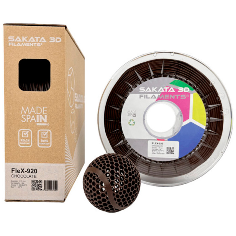 Filamento Sakata 3D FLEX 920 1.75mm 1Kg Chocolate