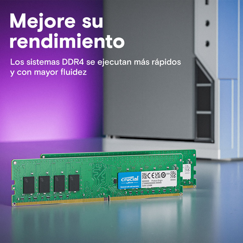 Memoria DDR4 Crucial Classic 32GB 2x16GB 3200MHz CL22 Verde