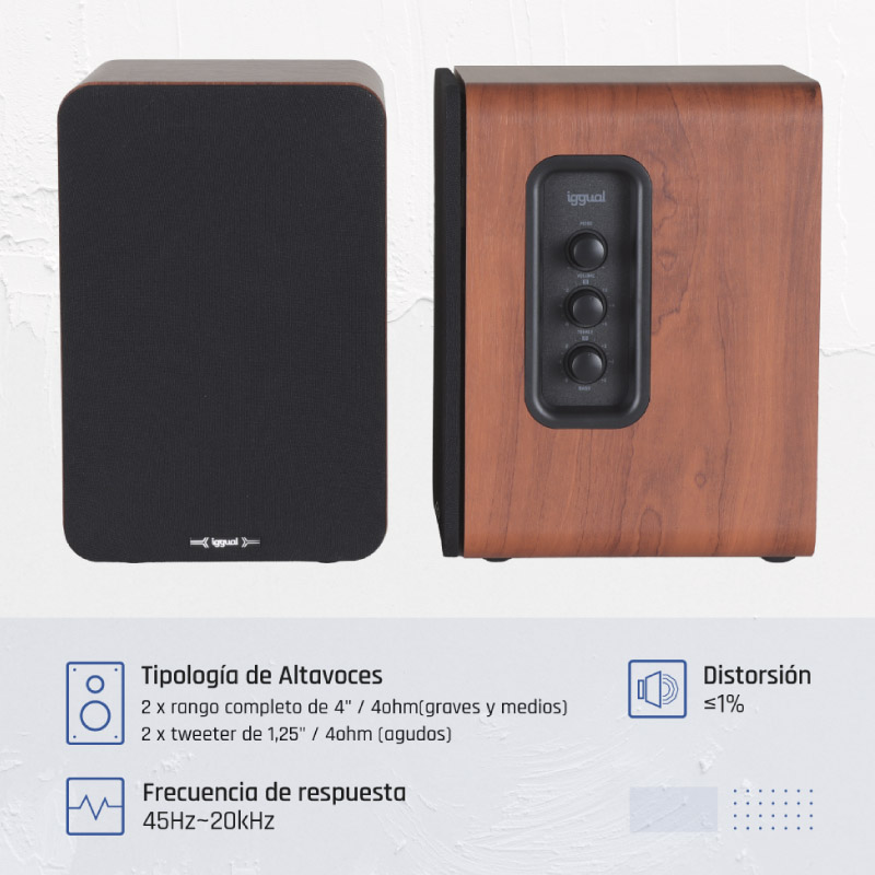 Altavoces iggual IGG319963 2.0 50W Bluetooth 5.3 Home Studio