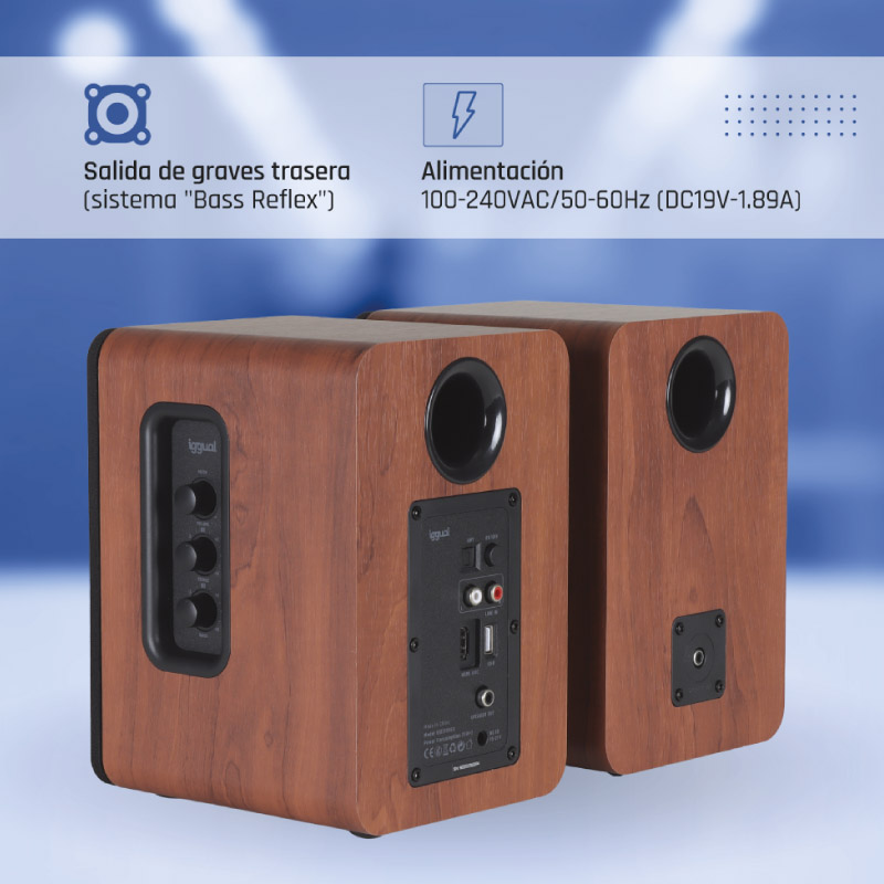 Altavoces iggual IGG319963 2.0 50W Bluetooth 5.3 Home Studio
