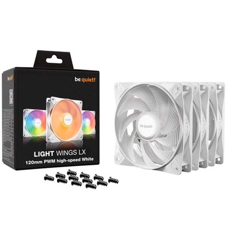 Ventilador be quiet! Light Wings LX ARGB 120mm Triple Pack HS Blanco
