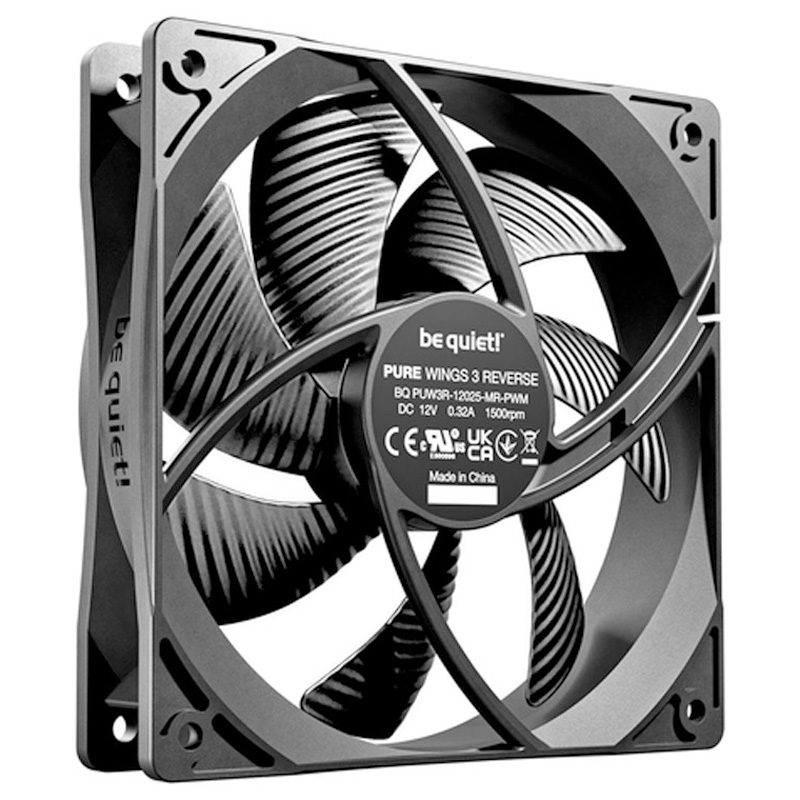 Ventilador be quiet! Pure Wings 3 120mm Reverse Triple Pack Negro
