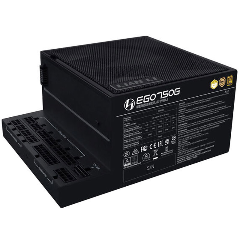 Fuente/PSU Lian Li Edge EG750 80 Plud Gold 750W ATX 3.1 PCIE 5.1 Modular Negro