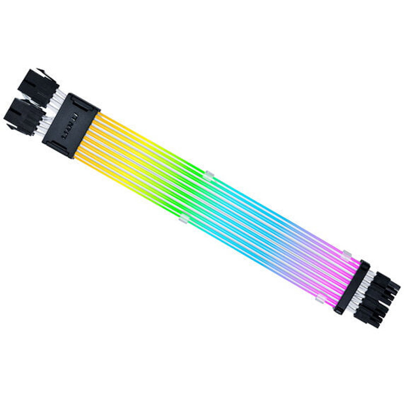 Cable Extensión  Lian Li Strimer Wireless ARGB 2 x 8 Pines Para CPU Blanco