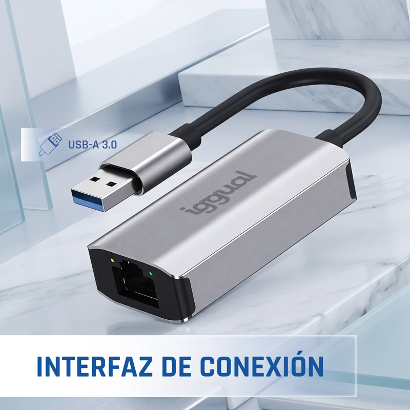 Adaptador iggual IGG318447 USB-A 3.0 A RJ45 Gigabit