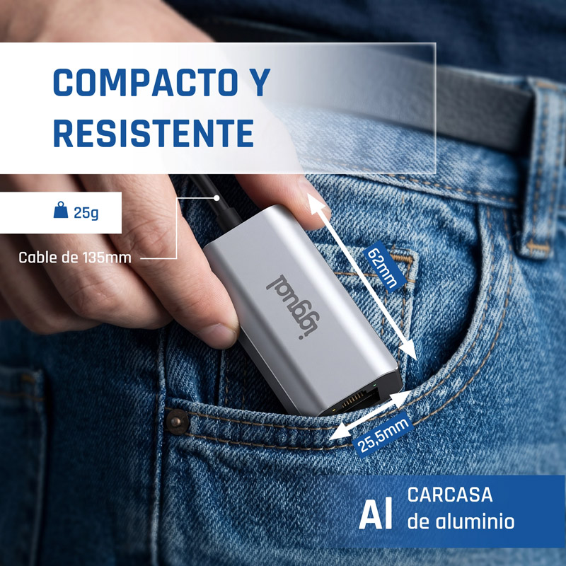 Adaptador iggual IGG318447 USB-A 3.0 A RJ45 Gigabit