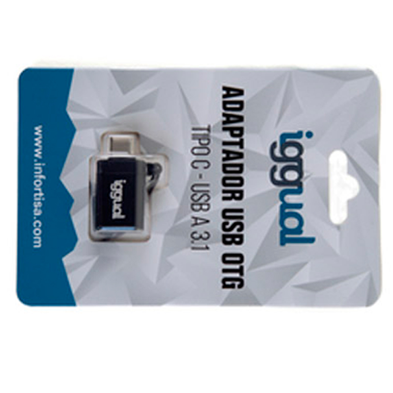 Adaptador iggual USB OTG Tipo C A USB-A 3.1 Negro