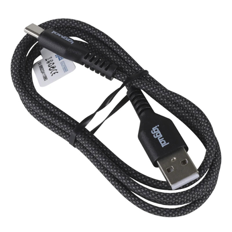 Cable USB iggual Tipo A A Tipo C 3A 100cm Trenzado