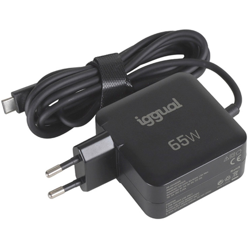 Cargador USB iggual Portátil y Móvil Tipo C PD 65W